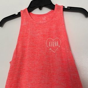 Decree Karma Peach Pink Split Hem Soft Marled Racer Back Sleeveless Top